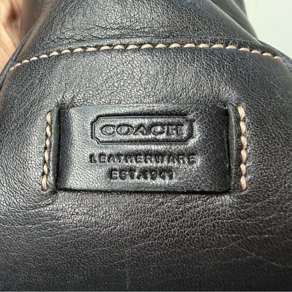 Coach Vintage Hamptons Hobo Shoulder Bag No C1S-7783 Black Leather Nickle Buckle - Picture 6 of 15